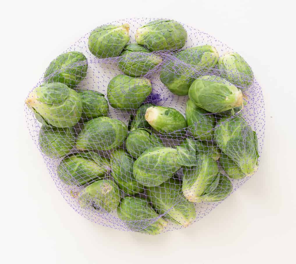 Brussels Sprouts in mesh bag.