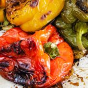 Roasted peppers on sheetpan