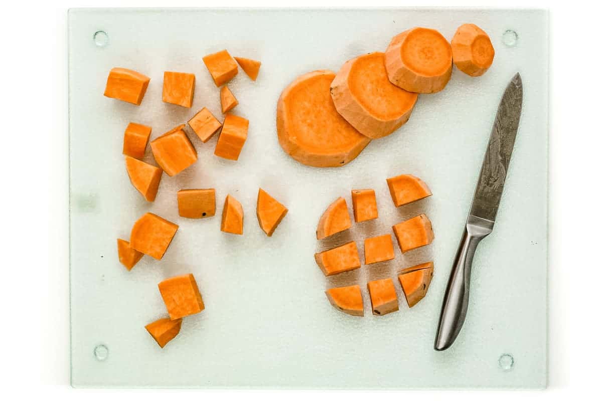How to cut Sweet Potatoes