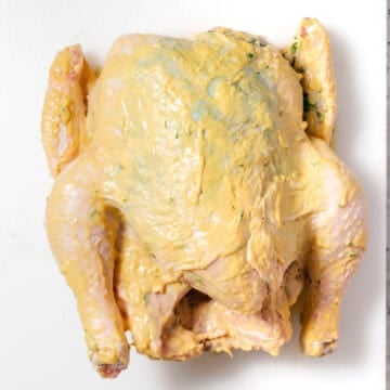 mustard coated chicken