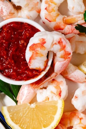 shrimp cocktail with homemade cocktail sauce