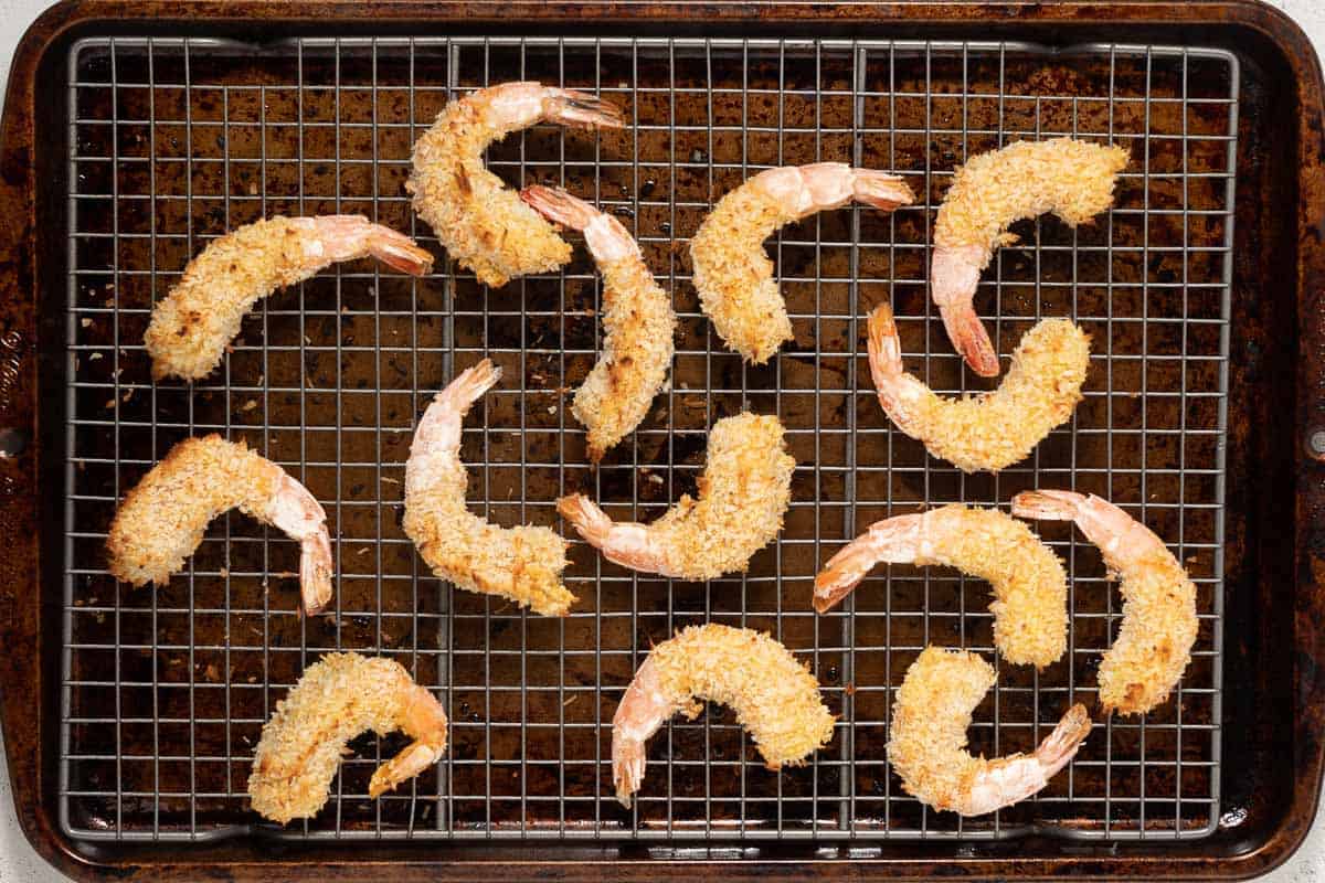 coconut shrimp on sheet pan