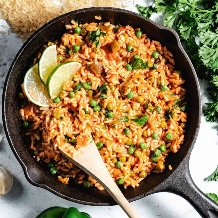 My Mom's Spanish Rice Recipe with Peas and Uncle Ben's Rice