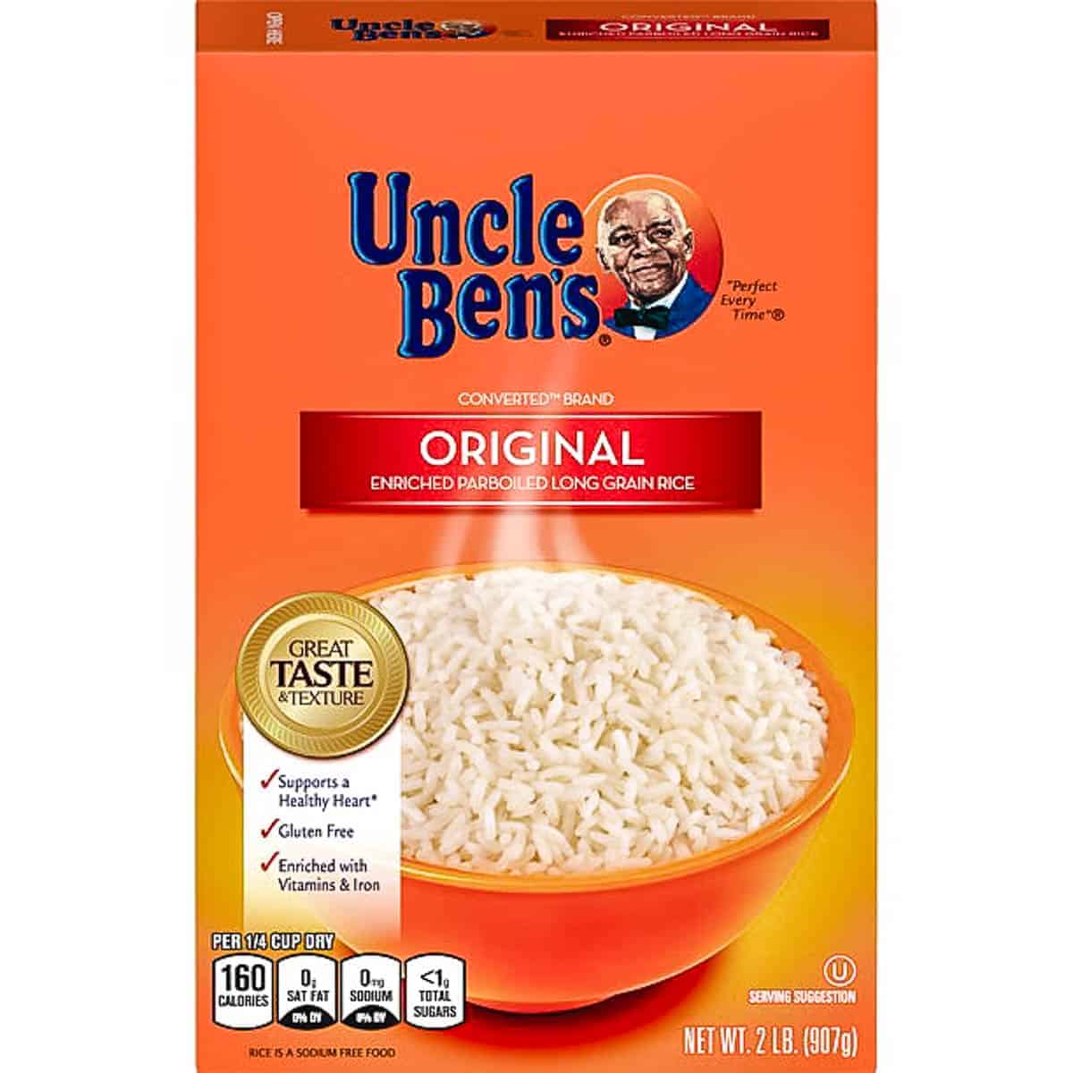 Box of Uncle Bens rice.