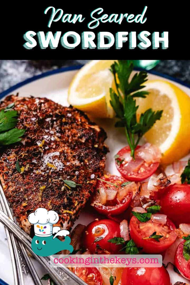 blackened swordfish pin
