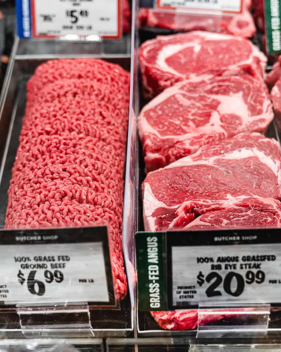 grass fed meat at sprouts farmers market