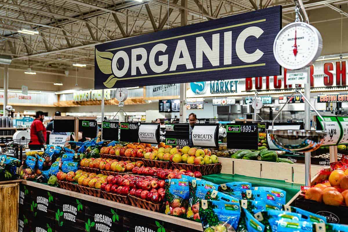 Organic produce at Sprouts Farmers Market.