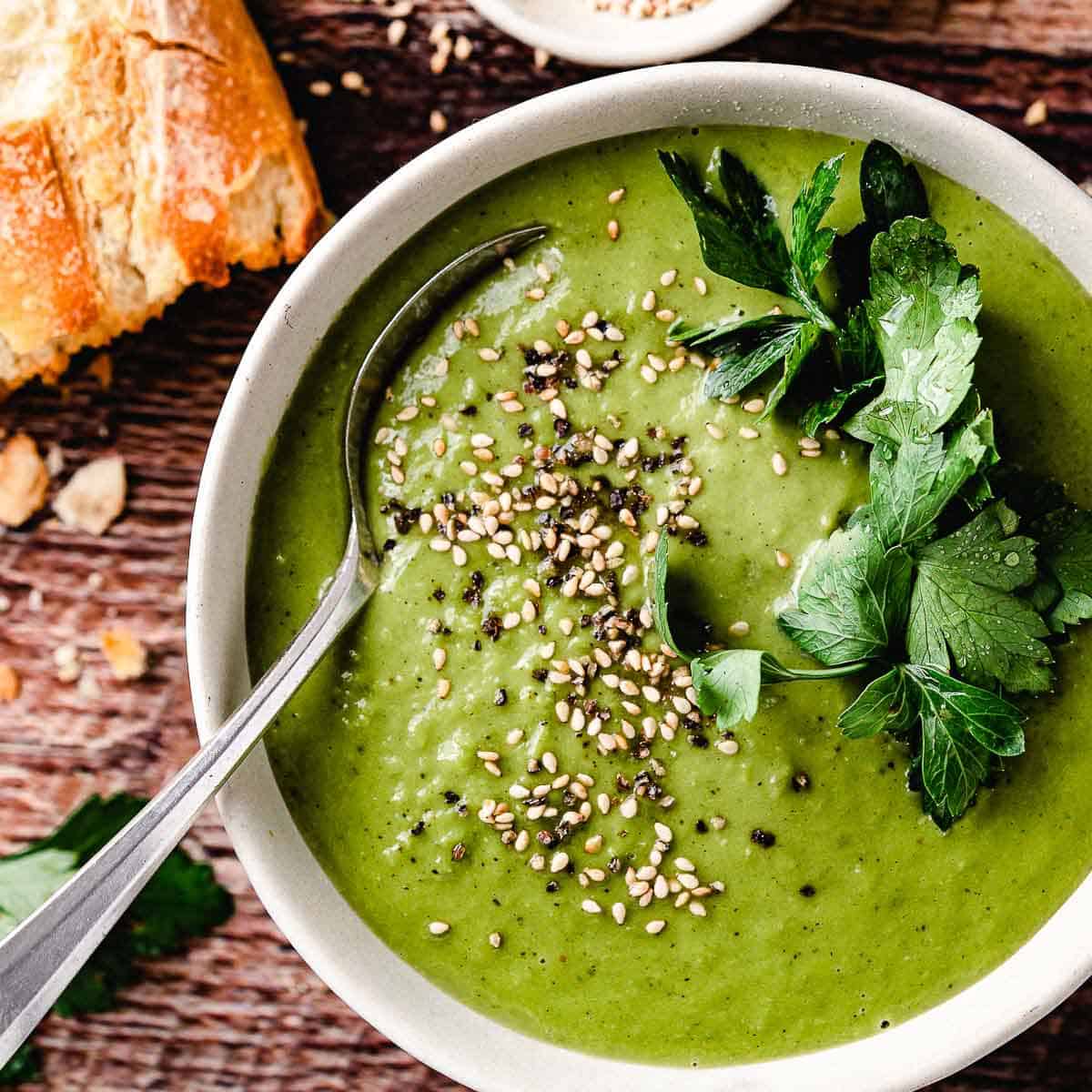 Easy Homemade Green Pea Soup Recipe with Frozen Peas