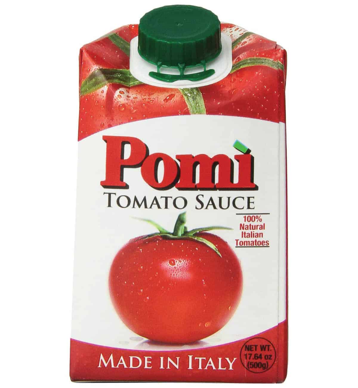 Pomi tomato sauce in a carton.