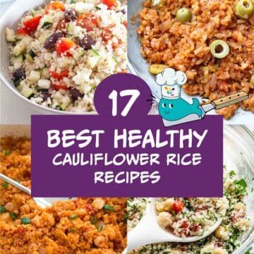Four different cauliflower rice recipes.