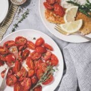 Sauteed tomatoes with thyme.