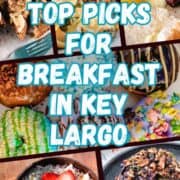Pinterest pin for Key Largo breakfast showing food in restaurants.