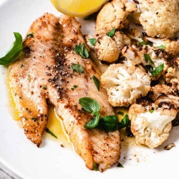 Yellowtail snapper with cauliflower.