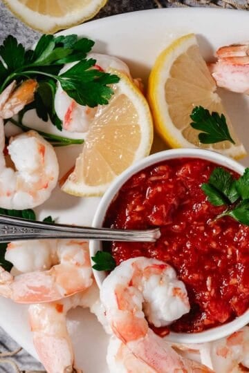 shrimp with seafood sauce