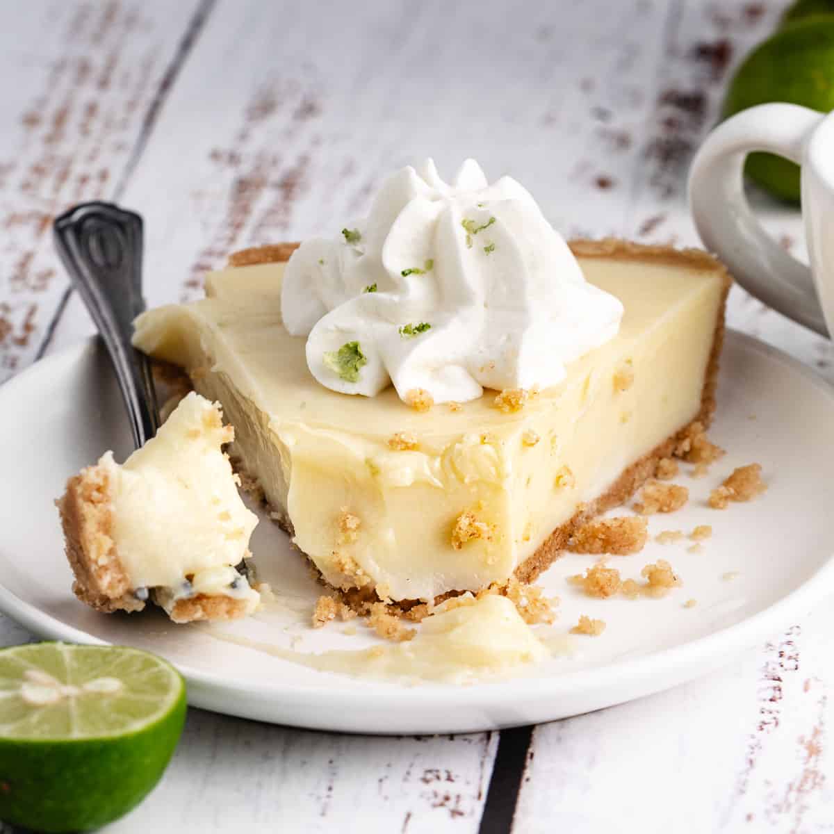 Key lime pie with whipped cream.