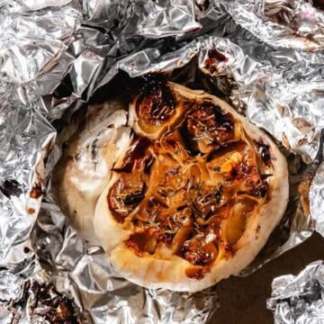 roasted galic in foil