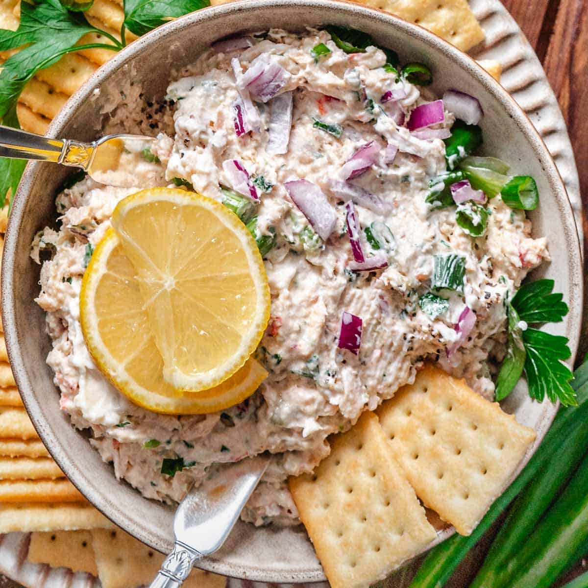 Fish dip with crackers