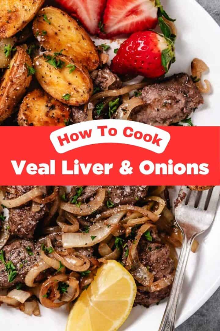 veal liver with onions and strawberries