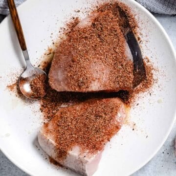 blackened seasoning on swordfish.