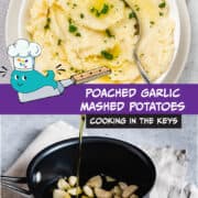 roasted garlic mashed potatoes in a bowl