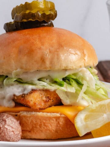 fried red snapper sandwich with cheese