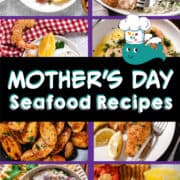 Mother's day Seafood recipes ideas collage.