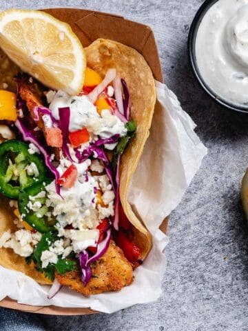 fish tacos with cilantro lime crema