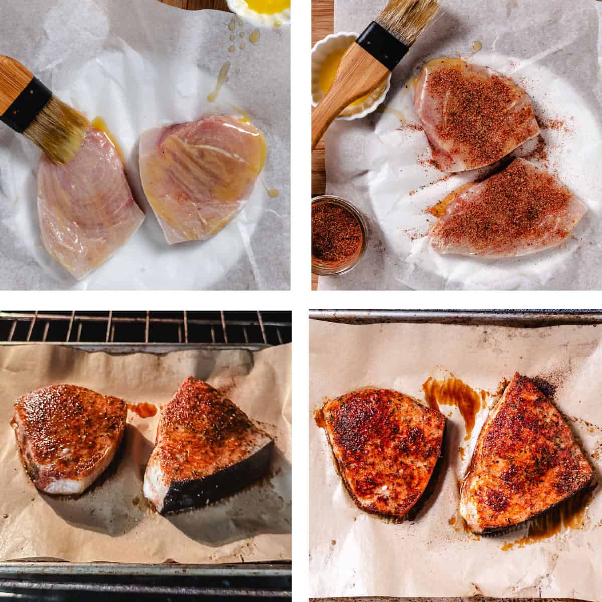 step-by-step instructions for roasting swordfish steaks