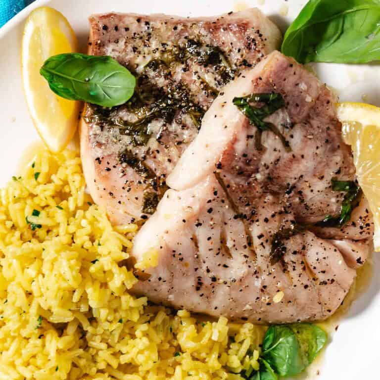 Baked Tripletail with Basil Butter Sauce | Key West, Florida