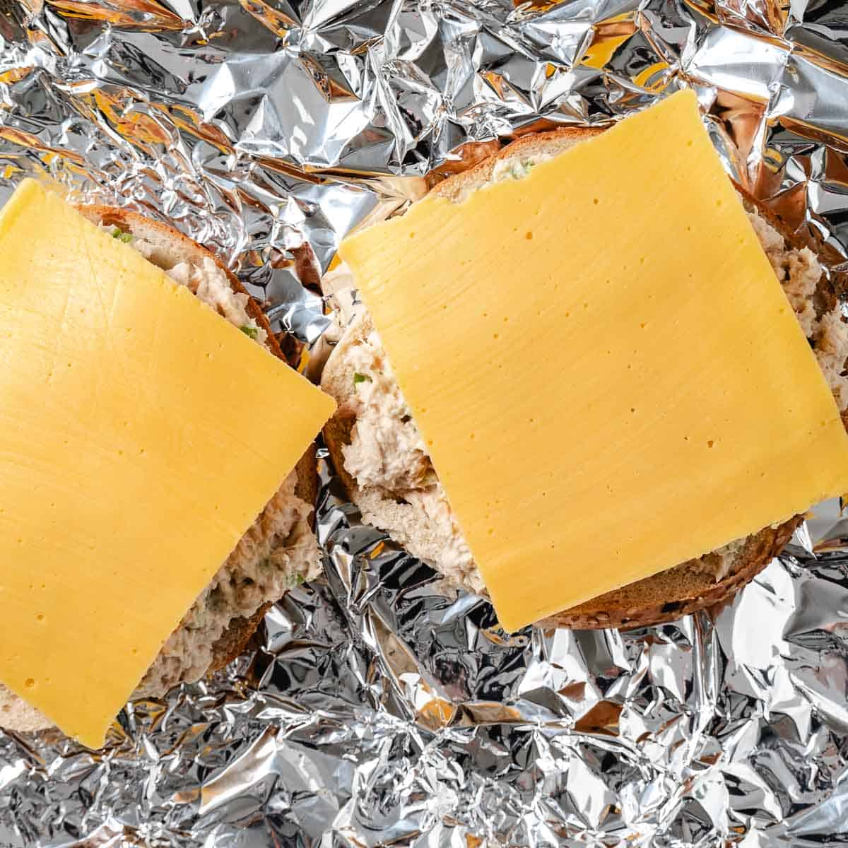 melting cheese on tuna