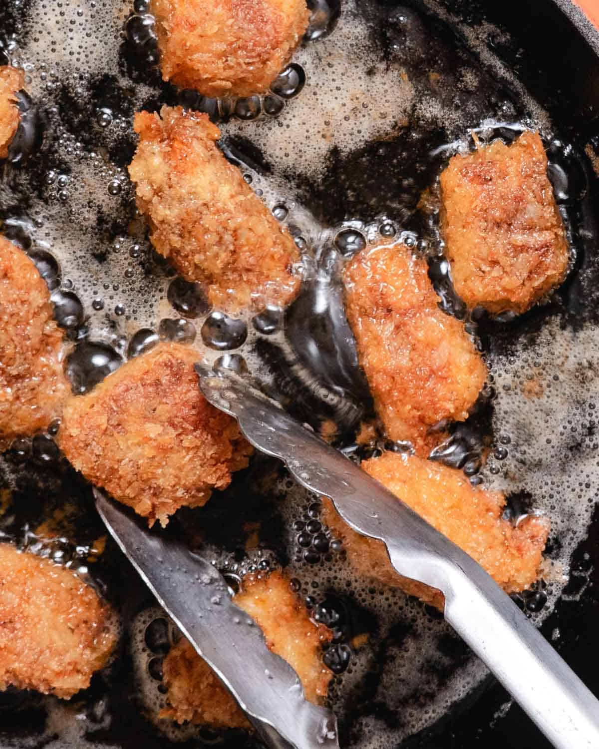 frying 1-inch pieces of fish