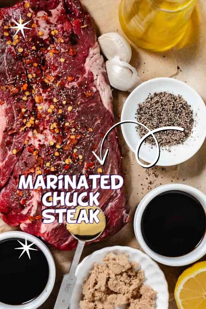 ingredients for sliced marinated chuck steak