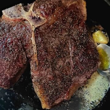 pan seared porterhouse with butter