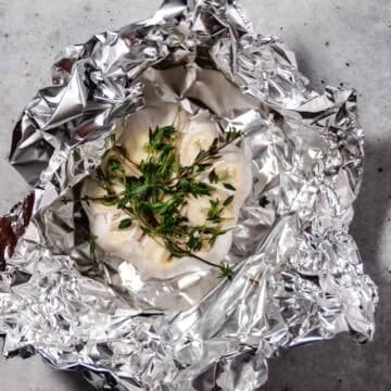 roasted garlic in tin foil