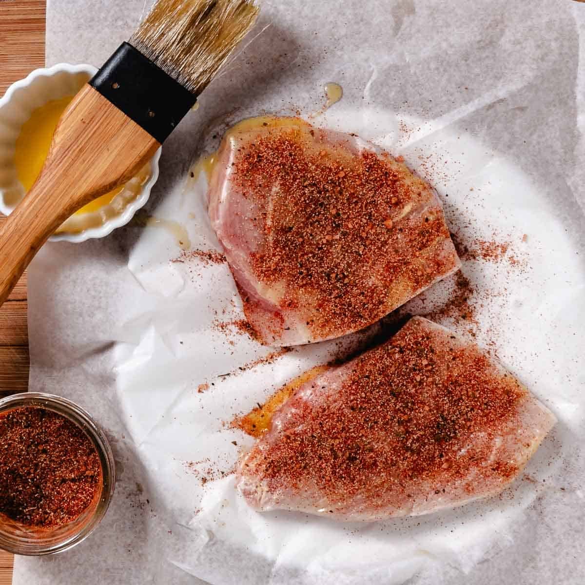 swordfish brushed with butter and cajun seasoning