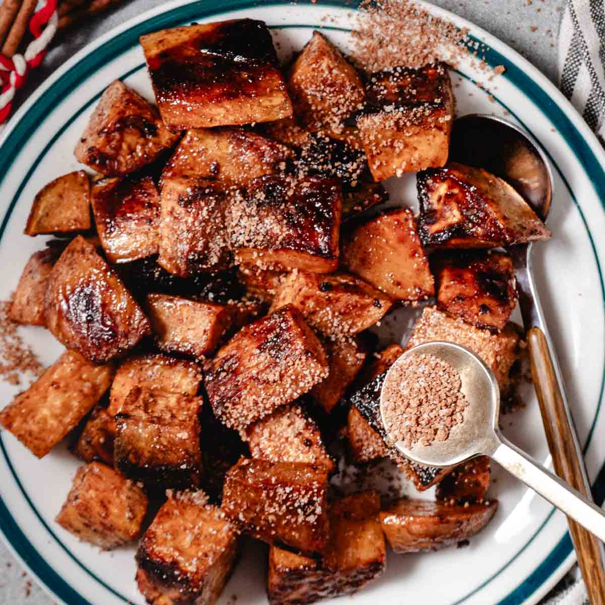 roasted brown sugar sweet potatoes cubes