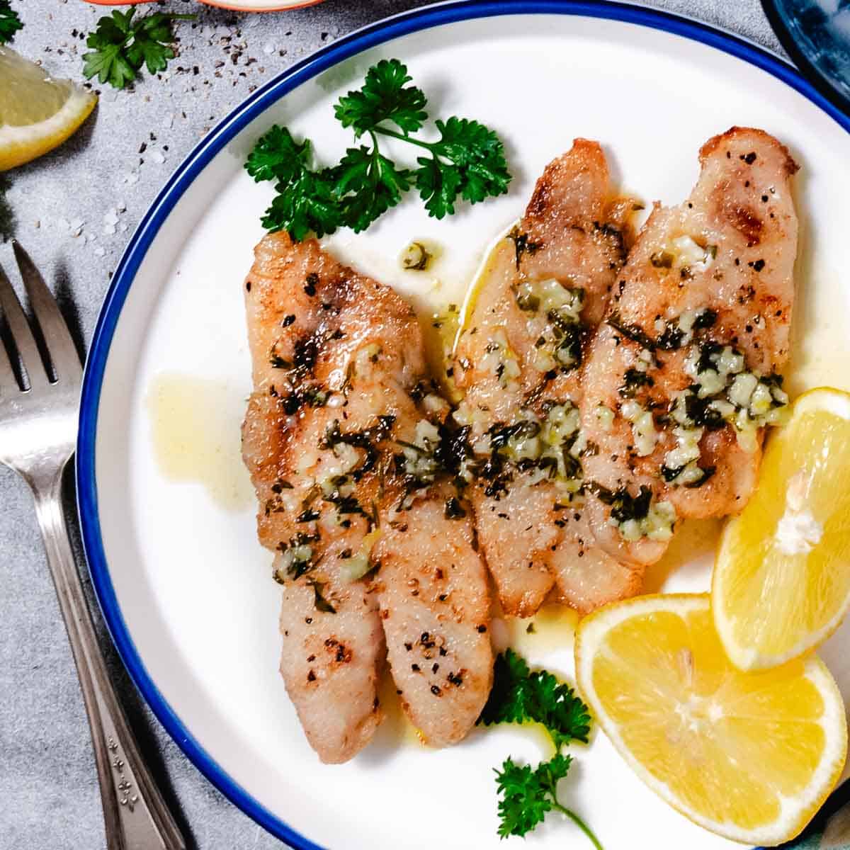 mangrove snapper with butter sauce