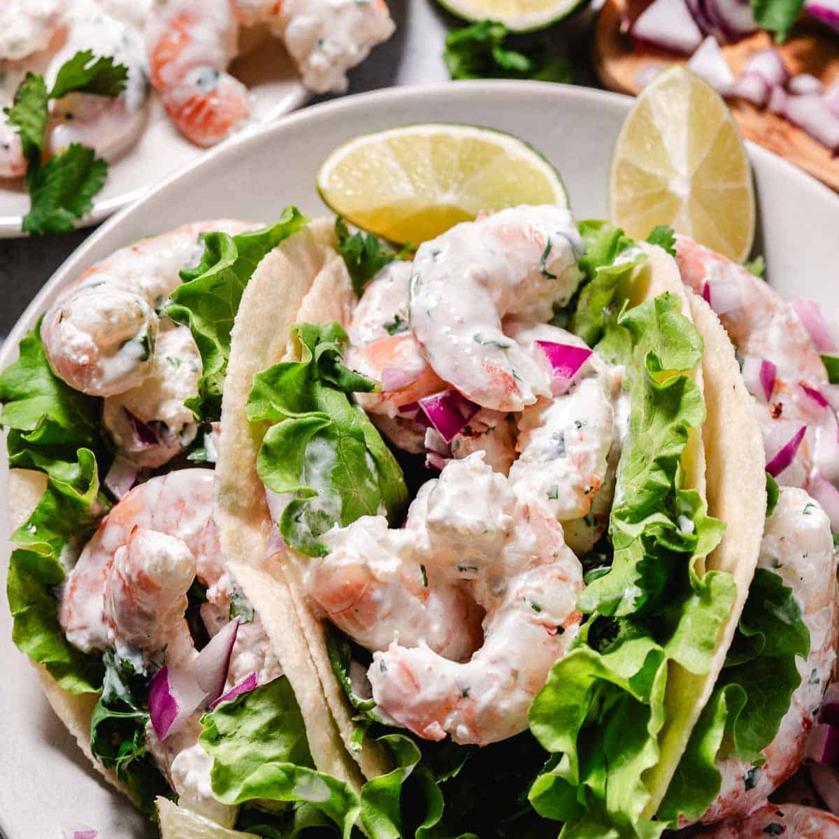shrimp tortillas with cilantro lime dressing