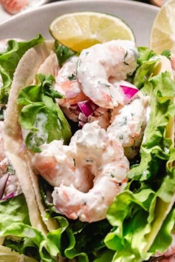 shrimp tortillas with cilantro lime dressing