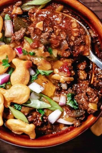 chuck steak chili made with ground chuck meat.