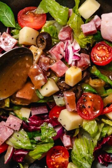 chopped Italian Antipasto Salad with balsamic vinaigrette