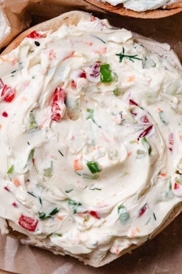 Homemade veggie cream cheese.