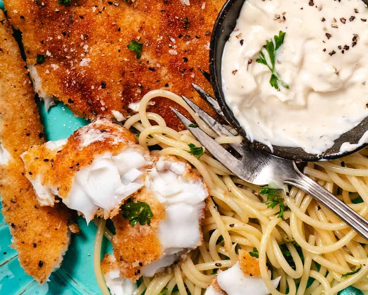 fried hogfish with garlic aioli