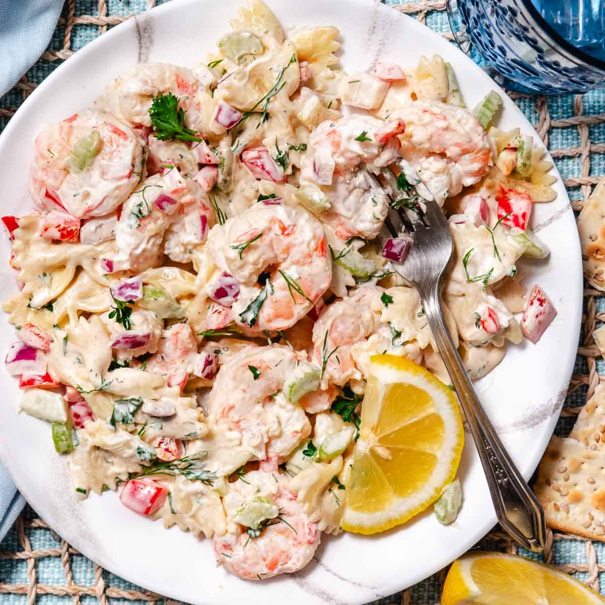shrimp salad with pasta