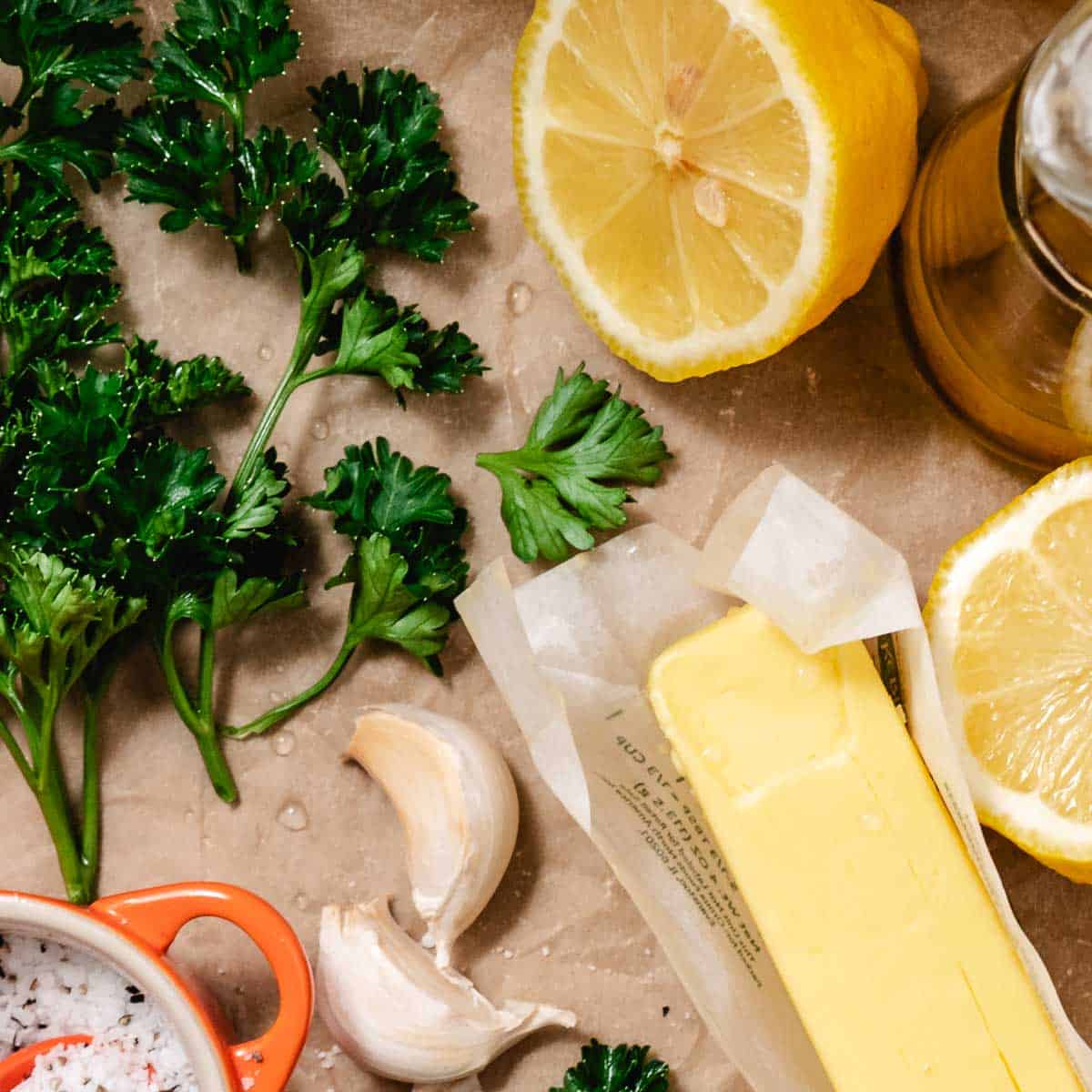 ingredients for Lemon Garlic Butter Sauce