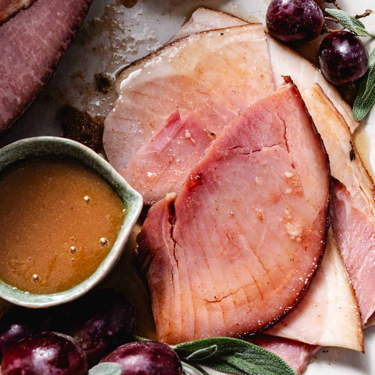 honey baked ham with hickory honey mustard sauce