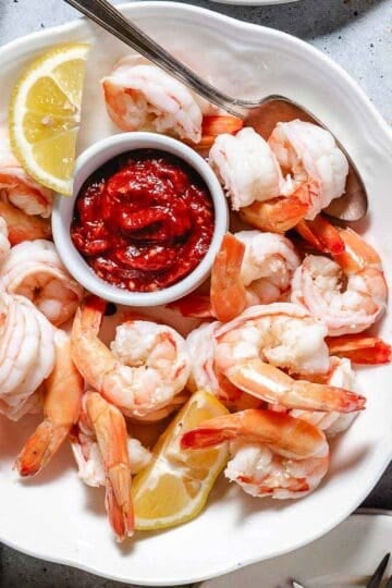 bowl of shrimp cocktail