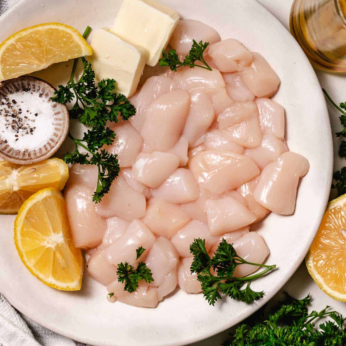 ingredients for searing scallops