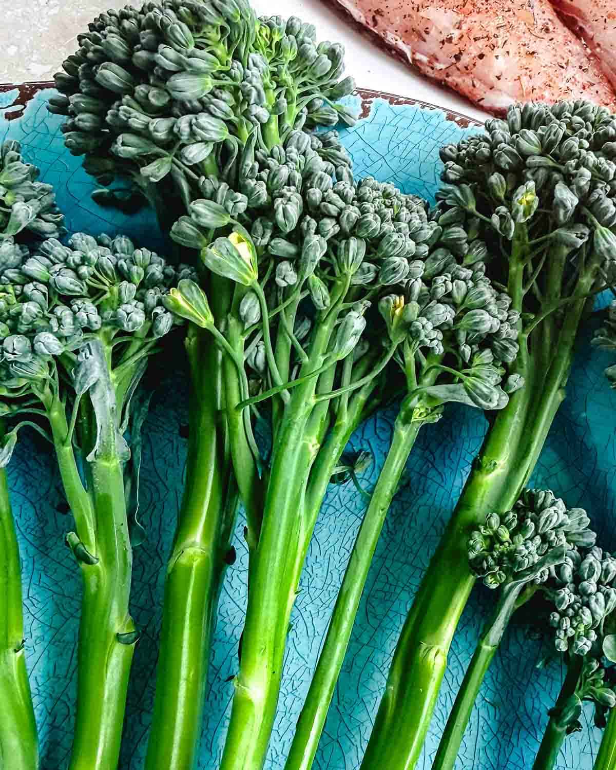 baby broccoli on a platter 