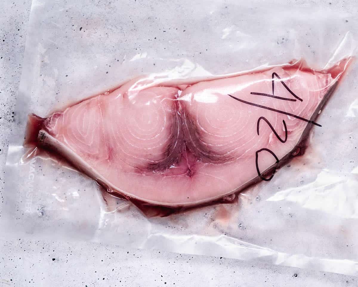 vacuum packed swordfish steak
